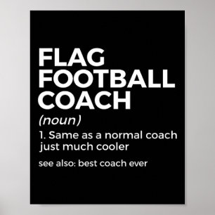 Funny Flag Football Coach Definition Beste coach E Poster