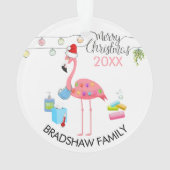Funny Flamant rose Famille 2020 Covid Christmas Tr (dos)