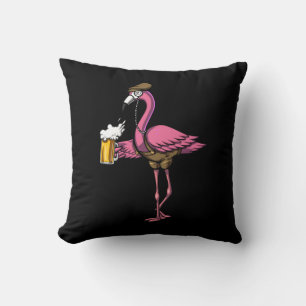 Funny Flamingo Bird Drink Beer Party Kussen
