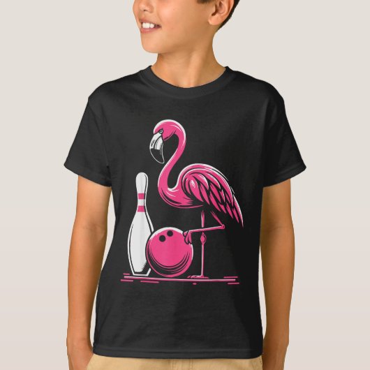 Funny Flamingo Bowling N Bowl Bowler T-shirt (Voorkant)