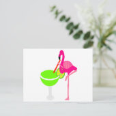 Funny Flamingo Drink een Margarita Briefkaart (Staand voorkant)