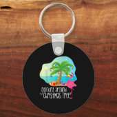 Funny Flamingo Flocking Around The Christmas Tree Sleutelhanger (Voorkant)