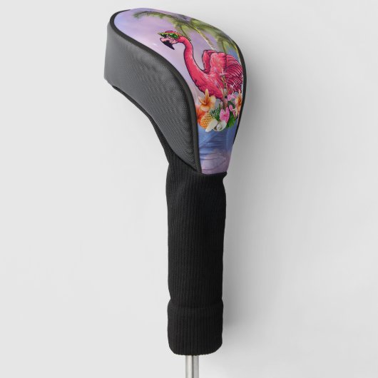 Funny flamingo golfheadcover (Schuin)