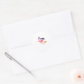 Funny Flamingo Halloween Witch Ronde Sticker (Envelop)