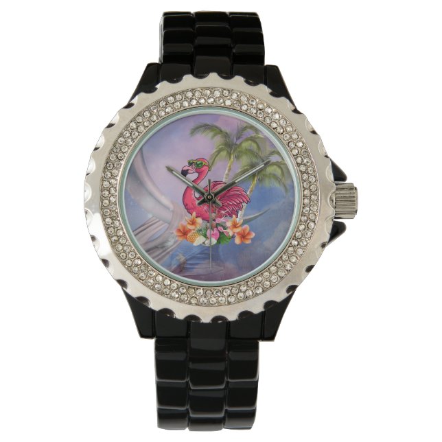 Funny flamingo horloge (Voorkant)