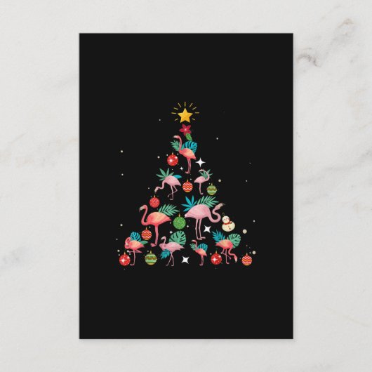 Funny Flamingo kerstboom Informatiekaartje (Voorkant)
