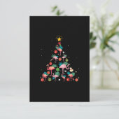 Funny Flamingo kerstboom Informatiekaartje (Staand voorkant)