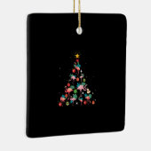 Funny Flamingo kerstboom Keramisch Ornament (Rechts)
