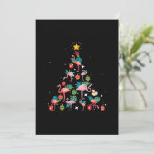 Funny Flamingo kerstboom Save The Date (Staand voorkant)