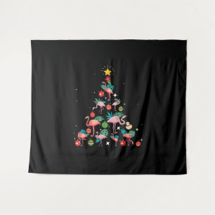 Funny Flamingo kerstboom Wandkleed