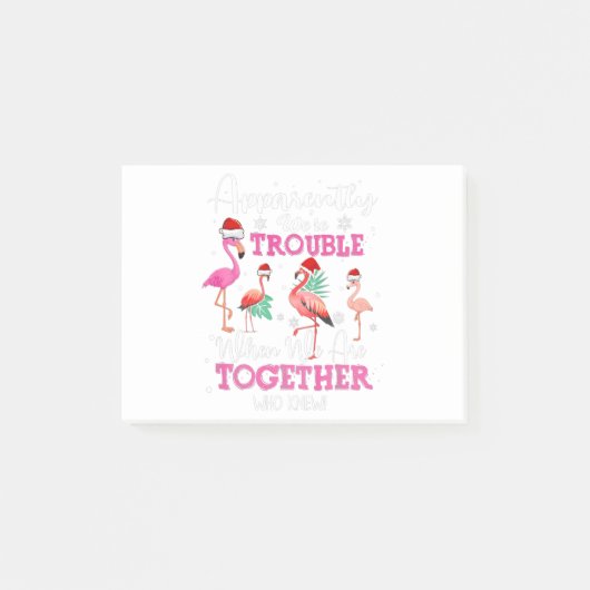 Funny Flamingo Kerstmis Post-it® Notes (Voorkant)