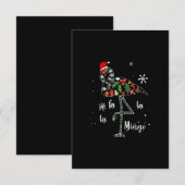 Funny Flamingo Kerstmis RSVP Kaartje (Voorkant / Achterkant)