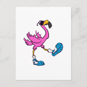 Funny Flamingo met zonnebrillen   Achterkleur kiez Briefkaart