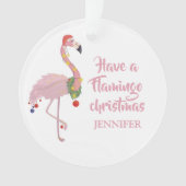 Funny Flamingo Persoonlijke kerstboom Ornament (voorkant)