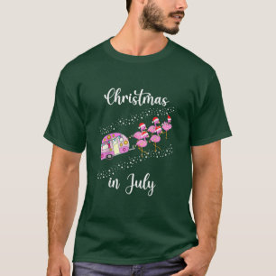 Funny Flamingo Pink Retro Camping Car Kerstin T-shirt