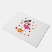 Funny Flamingo Turkey Thanksgiving Pumpkin Deurmat (Schuin)