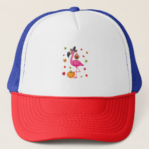 Funny Flamingo Turkey Thanksgiving Pumpkin Trucker Pet