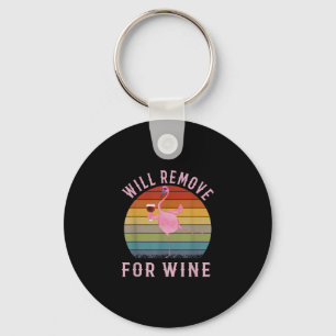 Funny Flamingo zal Wine Cute Flamingo Love verwijd Sleutelhanger