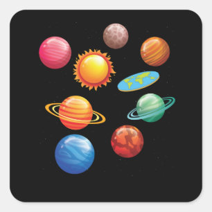 Funny Flat Earth Gift Mannen Vrouwen op aarde Vierkante Sticker