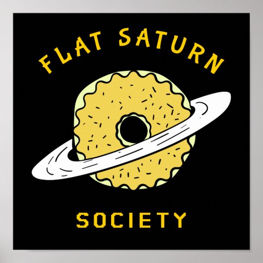 Funny Flat Saturn Society Donut illustratie Poster (Voorkant)