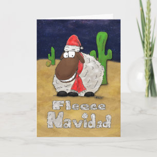 Funny Fleece Navidad Cartoon Schaap Kerst Kaart