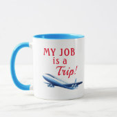 Funny Flight Attendant Takeoff Blue Plane Mok (Links)