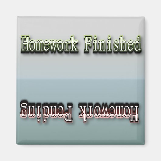 Funny Flip Magnet - Homework Status (Devant)