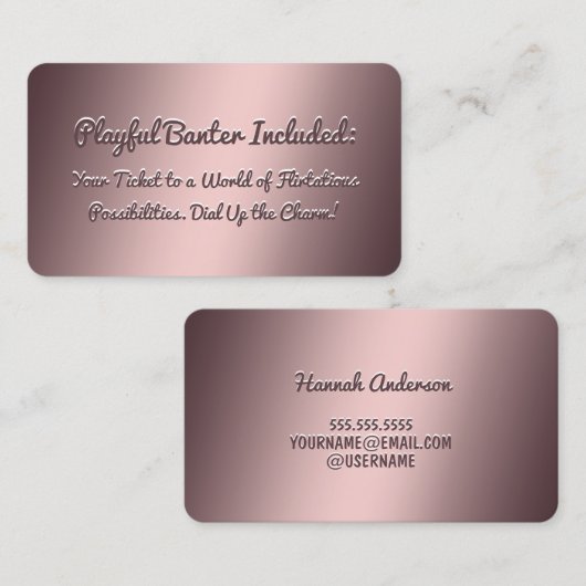 Funny Flirting Carte de visite (Devant / Derrière)