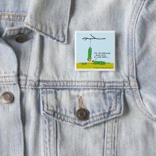 Funny Flirting Cartoon Silkworm Caterstyle Love Vierkante Button 5,1 Cm
