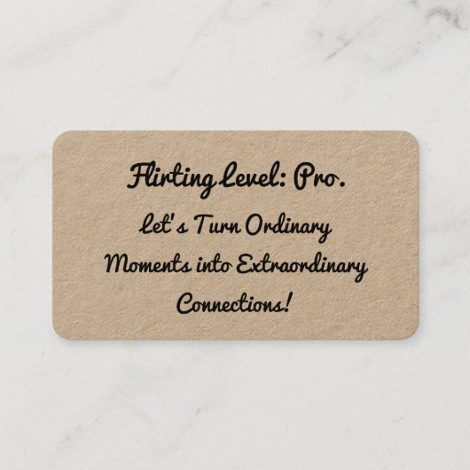 Funny Flirting Kraft Visitekaartje (Voorkant)