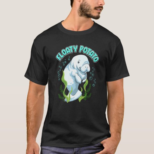 Funny Floaty Potato Manatee Schattige Zee Koe Dugo T-shirt (Voorkant)