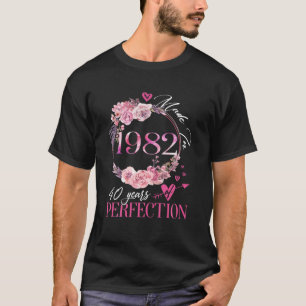 Funny Floral 1982 Vintage 40 jaar oud 40th Birthda T-shirt