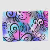 Funny floral art golfhanddoek (Horizontaal)