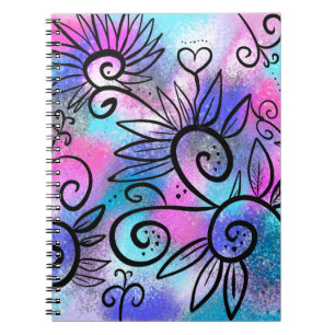 Funny floral art notitieboek
