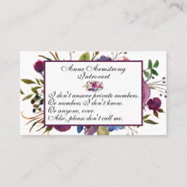 Funny Floral Introvert Visitekaartje