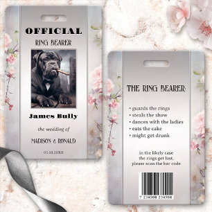 Funny Floral Mariage Ring Bearer Photo ID Badge