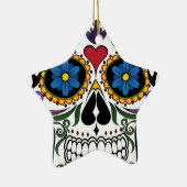 Funny Floral Skull Keramisch Ornament (Rechts)