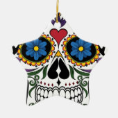 Funny Floral Skull Keramisch Ornament (Voorkant)