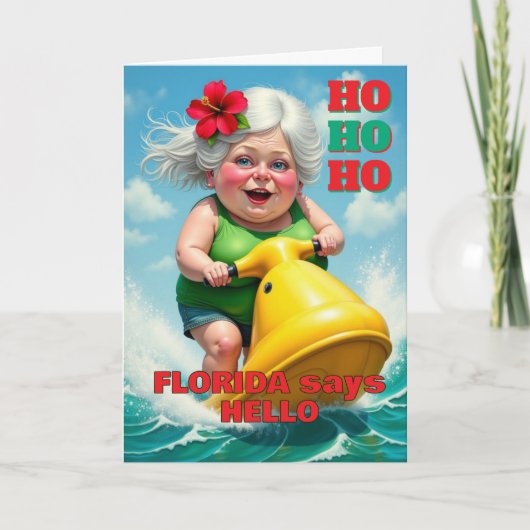Funny Florida Christmas Foled Carte de voeux (Devant)