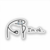 Funny Flork Meme Die-Cut Sticker - Custom Hand-Dra (Devant)