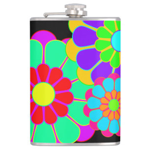 Funny Flower Power Bloom I II III + jouw idee Heupfles