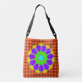 Funny Flower Power Bloom II en je backgr. en idee Crossbody Tas (Achterkant)