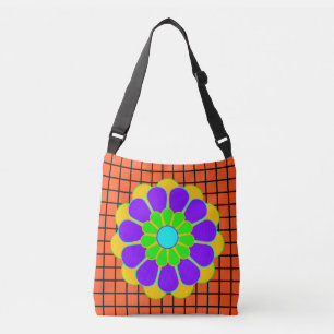 Funny Flower Power Bloom II en je backgr. en idee Crossbody Tas