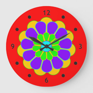 Funny Flower Power Bloom II Grote Klok