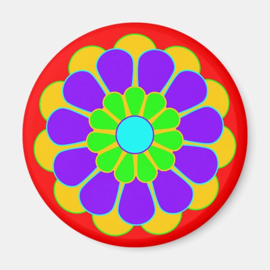 Funny Flower Power Bloom II Magneet (Voorkant)
