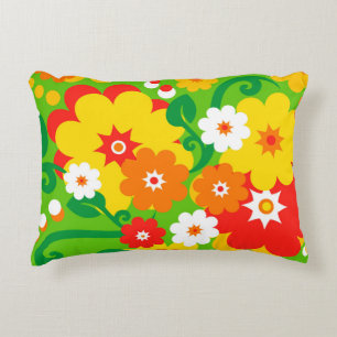 Funny Flower Power Wallpaper Accent Kussen