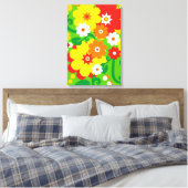 Funny Flower Power Wallpaper Canvas Afdruk (Insitu (Slaapkamer))