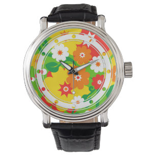Funny Flower Power Wallpaper Horloge