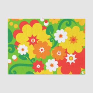 Funny Flower Power Wallpaper + jouw tekst Tissuepapier