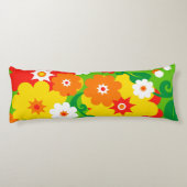 Funny Flower Power Wallpaper Lichaamskussen (Achterkant)